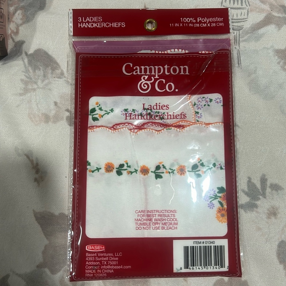 Campton & Co ladies handkerchiefs 3 pack